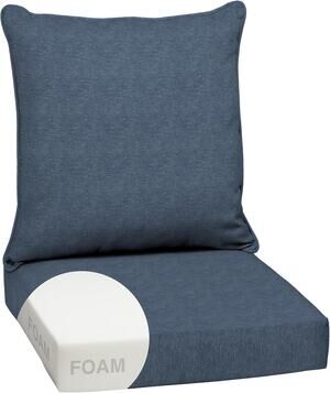 Arden Outdoor Deep Seat Foam Cushion Set Olefin Fabric 24x24 Denim Alair Blue